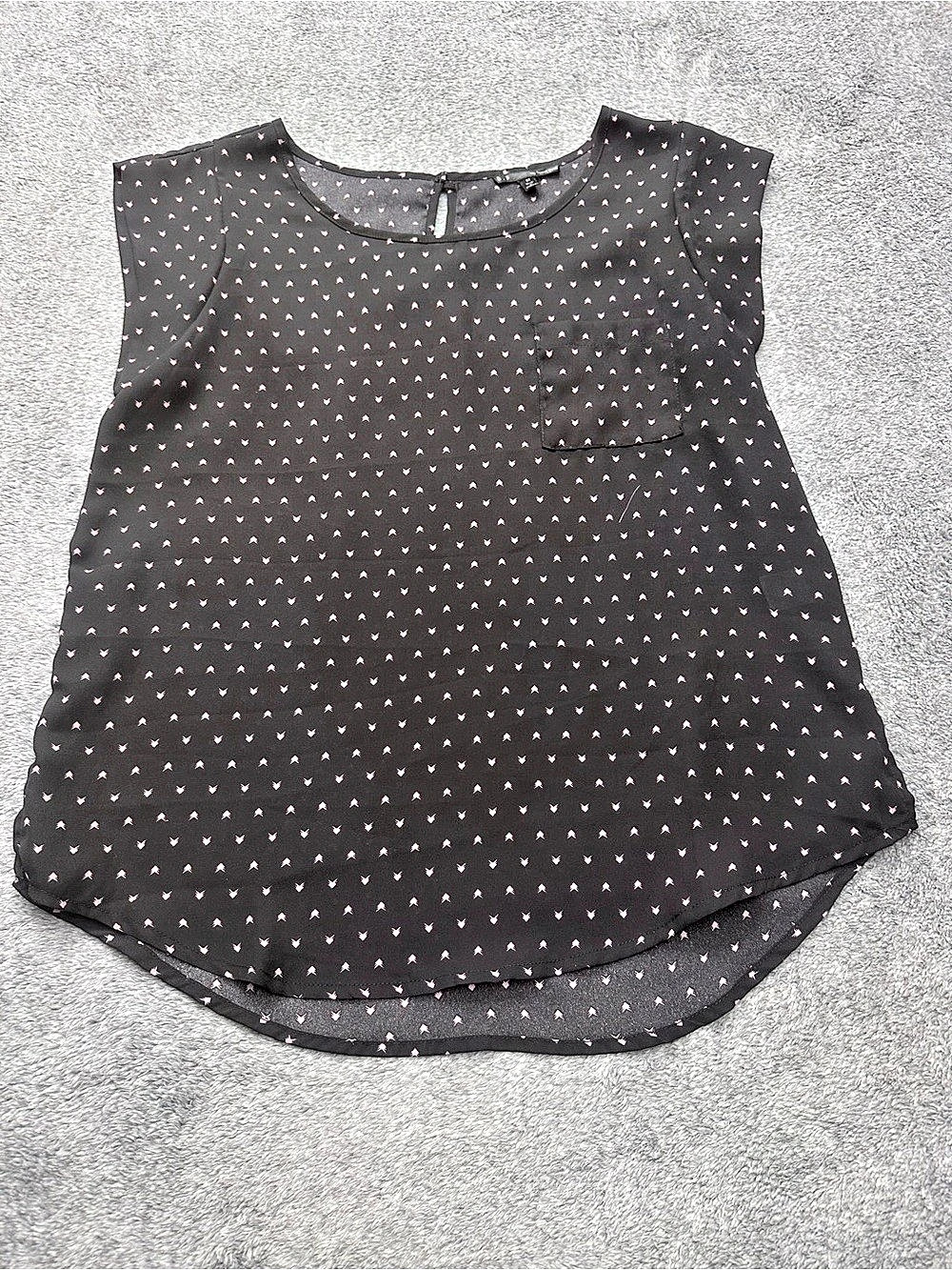 Sweet Rain Black & Pink Blouse – M
